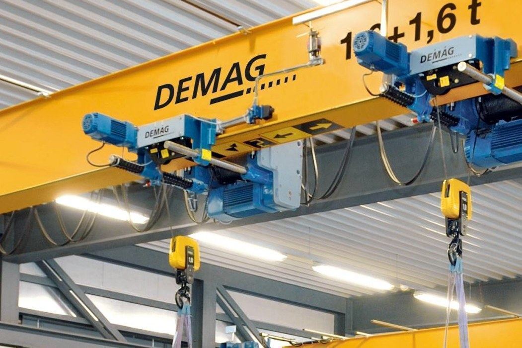 Две электротали Demag 1,6 + 1,6 т на балке крана